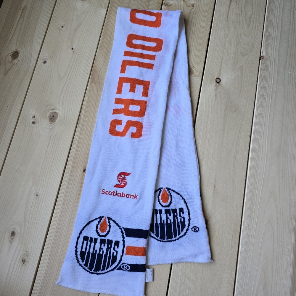 Edmonton Oilers Scotiabank NHL Hockey Scarf White Orange